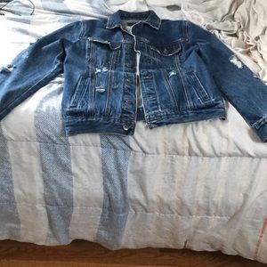 Forever 21 ripped jean jacket